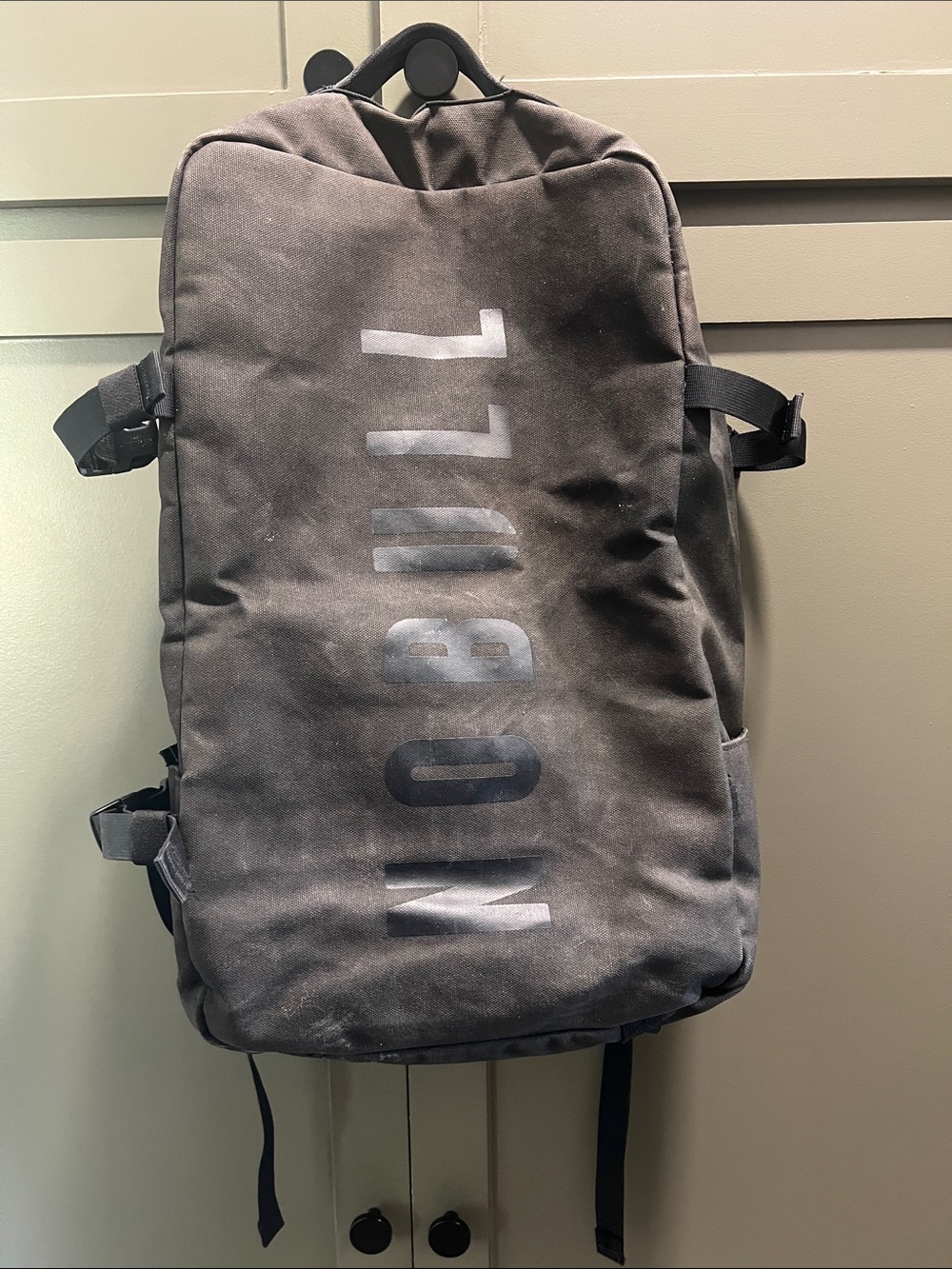 NOBULL Black Canvas Vertical Logo Backpack